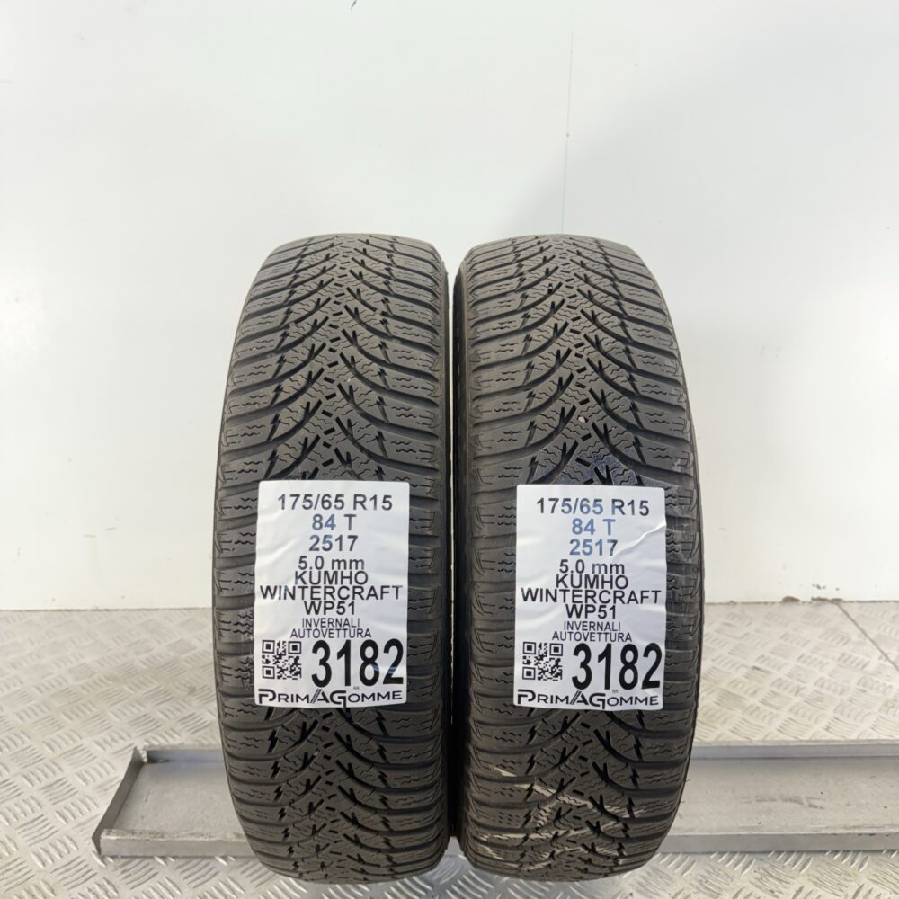 Gomme Usate 175 65 R15 84T Kumho Wintercraft WP51 71% Invernali