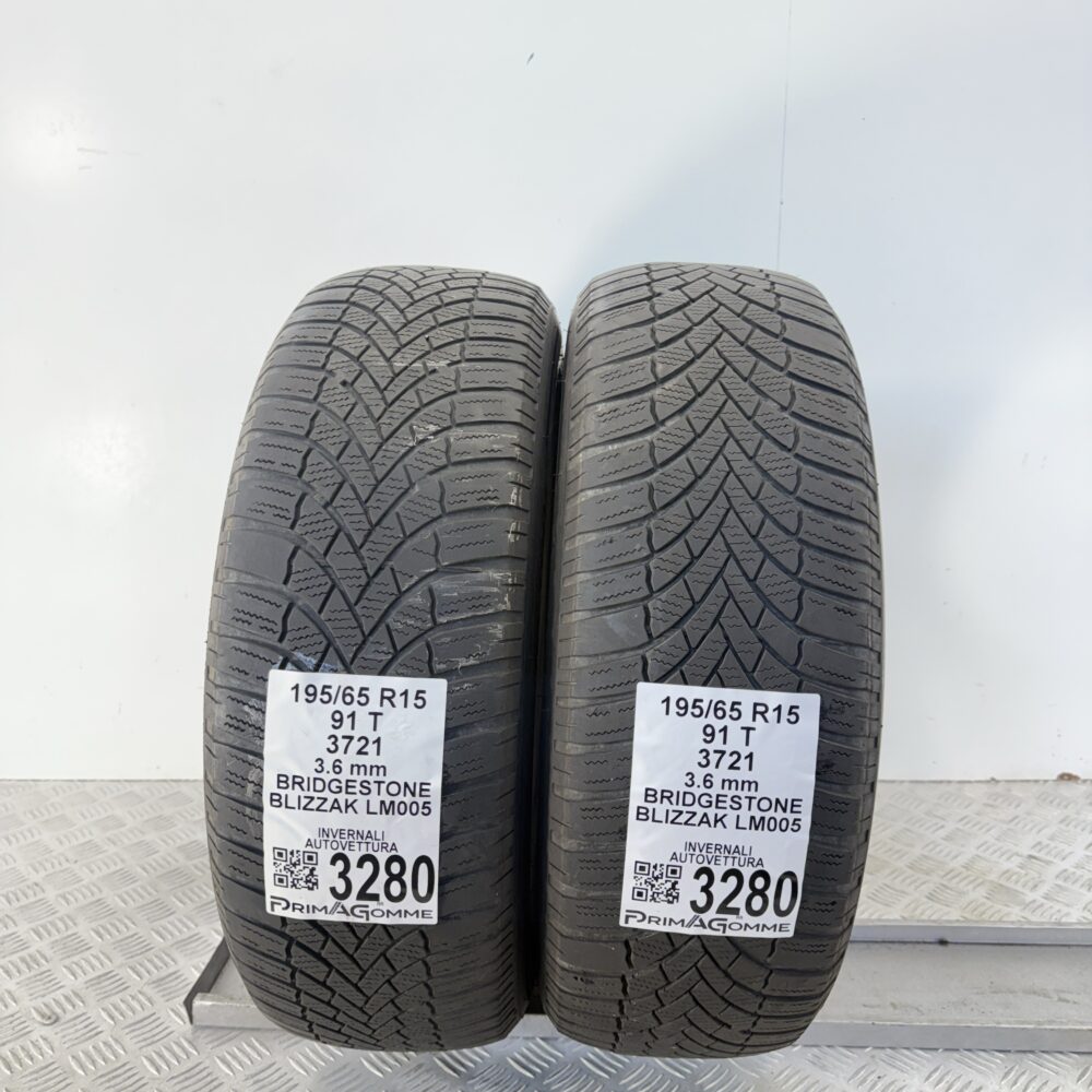Gomme Usate 195 65 R15 91T Bridgestone Blizzak LM005 Invernali