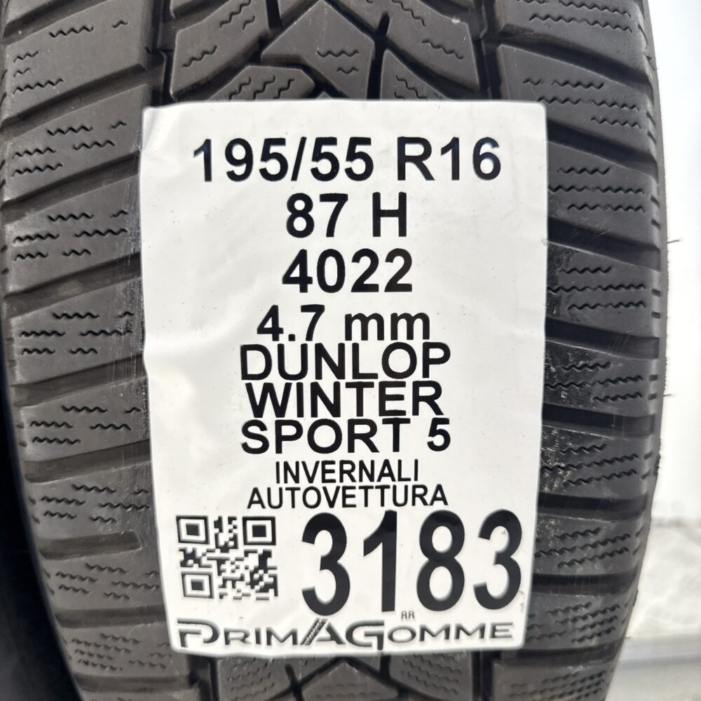 Gomme Usate 195 55 R16 87H Dunlop Winter Sport 5 Invernali - immagine 3