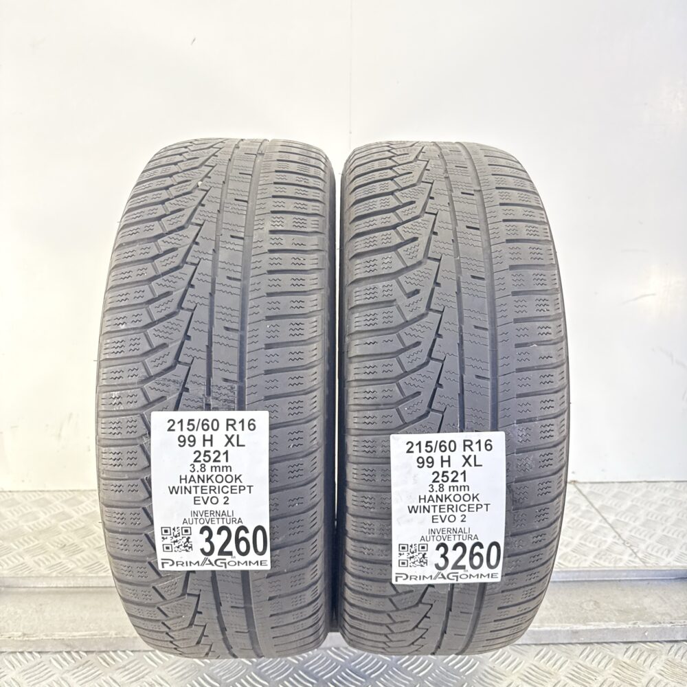 Gomme Usate 215 60 R16 XL 99H Hankook Wintericept EVO 2 Invernali