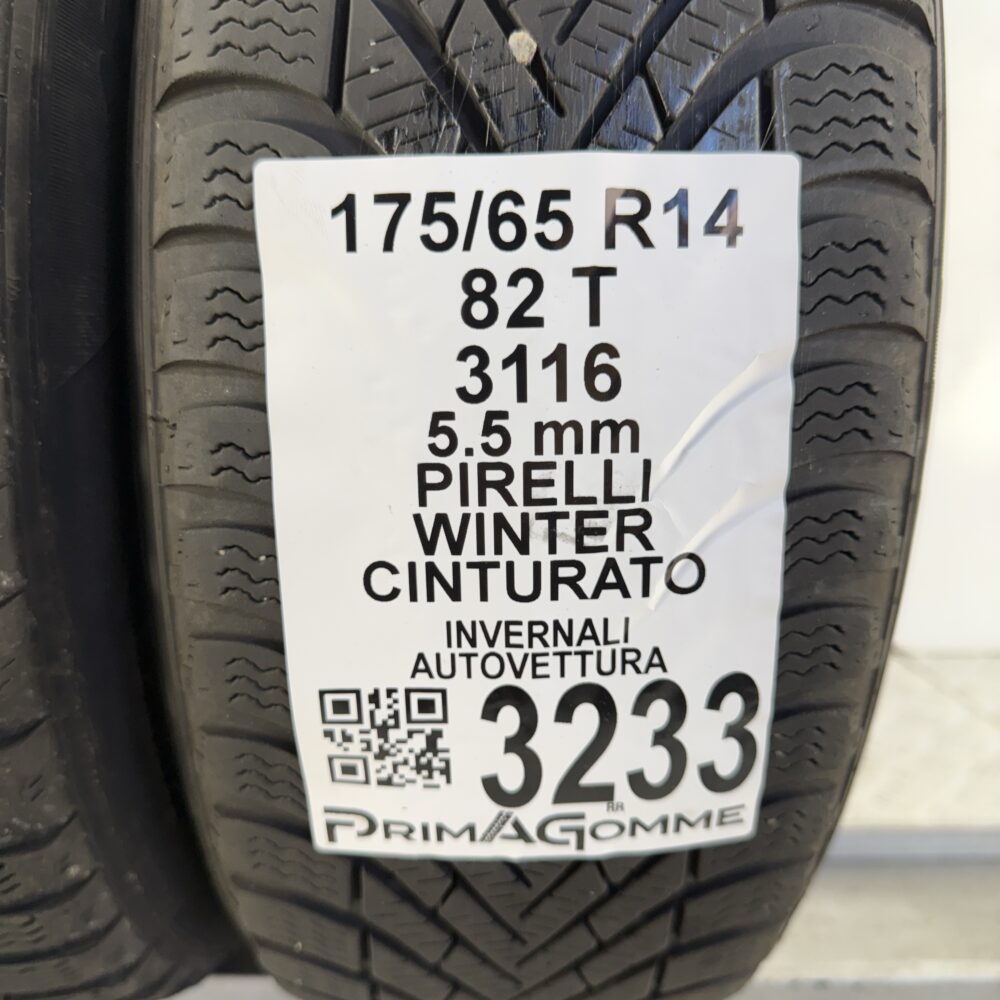 Gomme Usate 175 65 R14 82T PIRELLI WINTER CINTURATO 79% Invernali - immagine 3