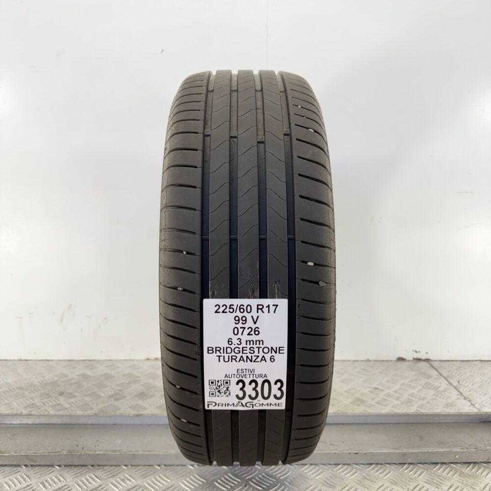 Gomma Usata 225 60 R17 99V Bridgestone Turanza 6 90% Estivo