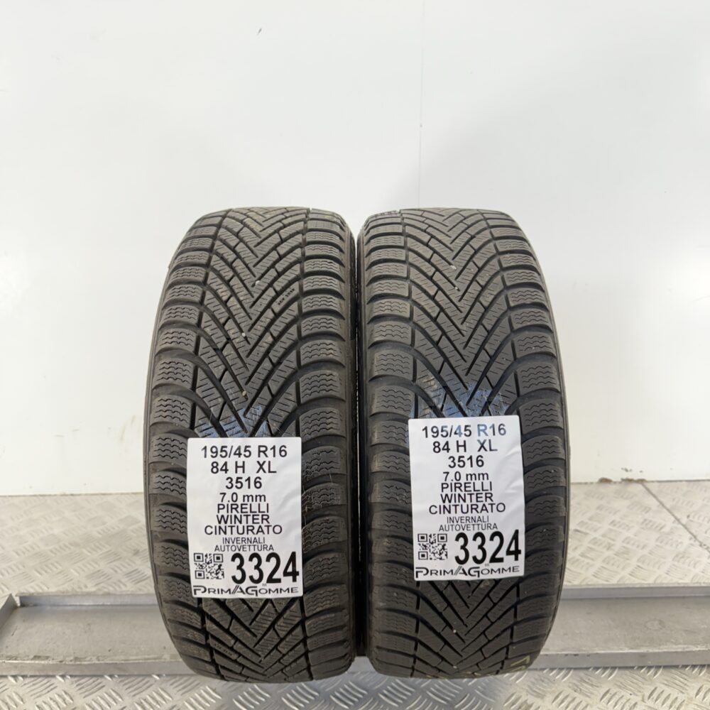 Gomme Usate 195 45 R16 XL 84H Pirelli Winter Cinturato 98% Invernali