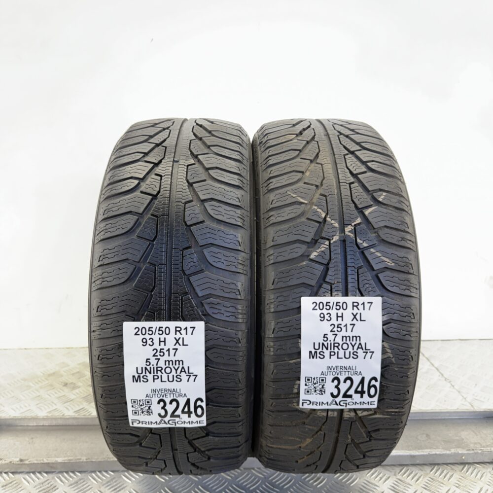 Gomme Usate 205 50 R17 XL 93H UNIROYAL MS PLUS 77 81% Invernali