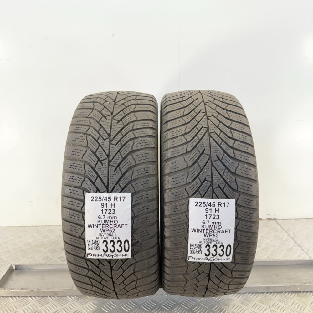 Gomme Usate 225 45 R17 91H Kumho Wintercraft WP52 96% Invernali