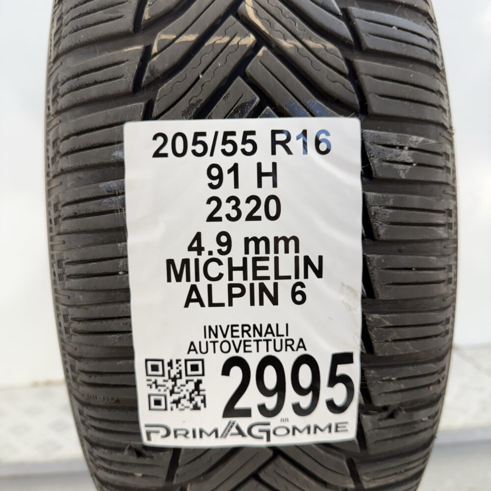 Gomma Usata 205 55 R16 91H Michelin Alpin 6 Invernale - immagine 3