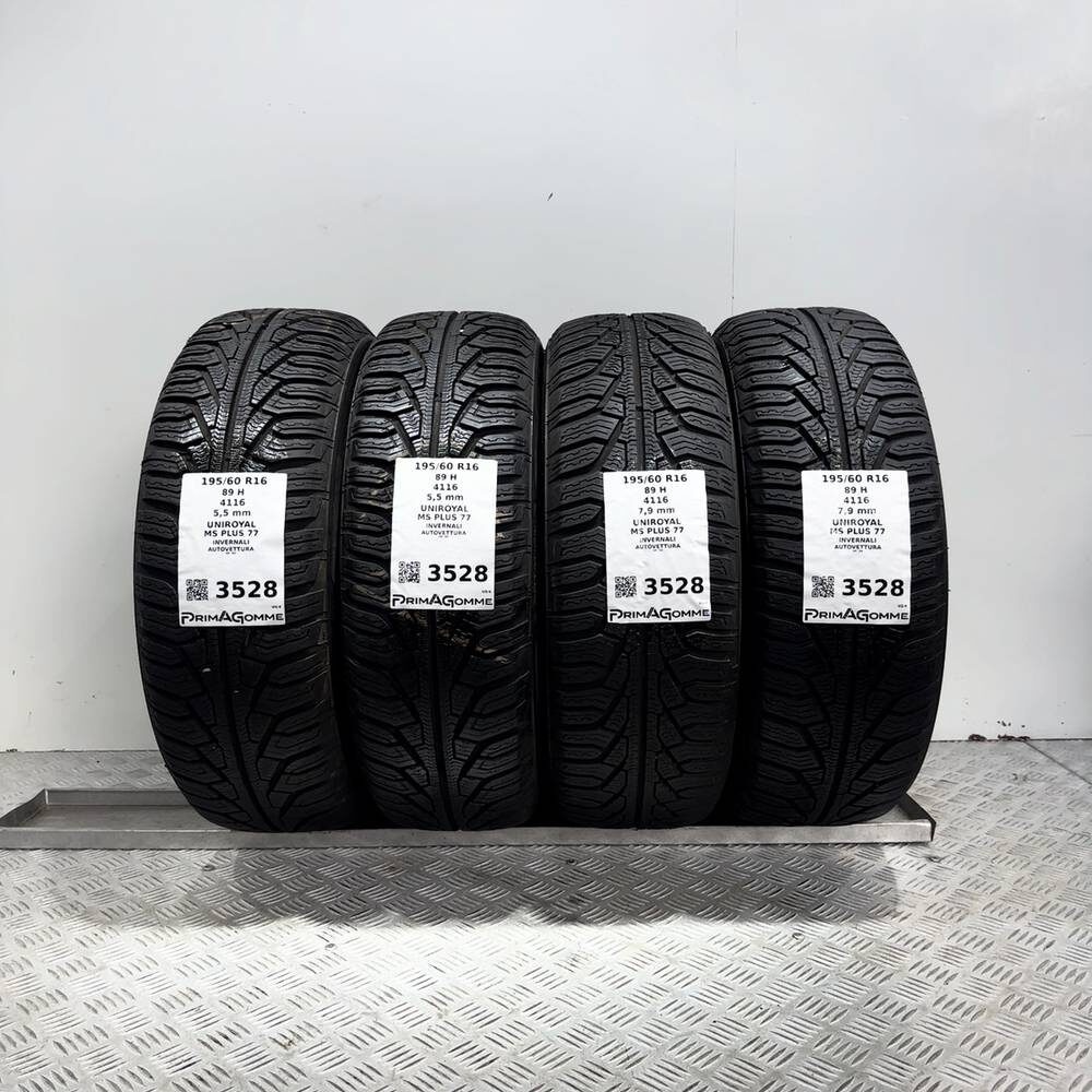 Gomme Usate 195 60 R16 89H Uniroyal MS Plus 77 79% Invernali