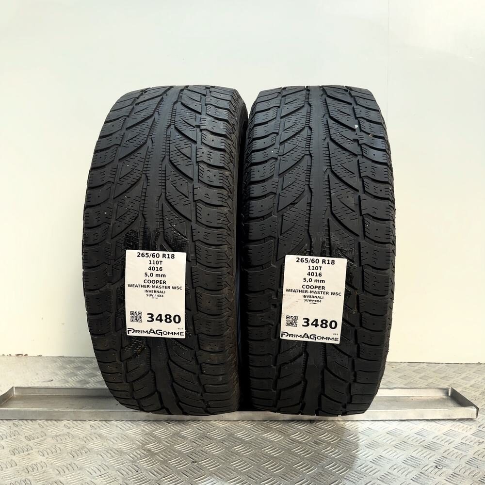 Gomme Usate 265 60 R18 110T Cooper Weather-Master Wsc 71% Invernali