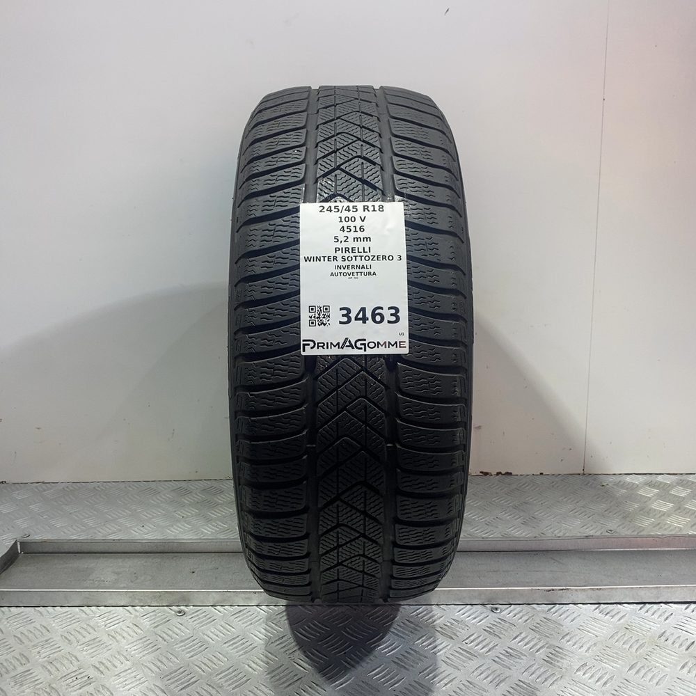 Gomma Usata 245 45 R18 XL 100V Pirelli Winter Sottozero 3 RunFlat 74% Invernale