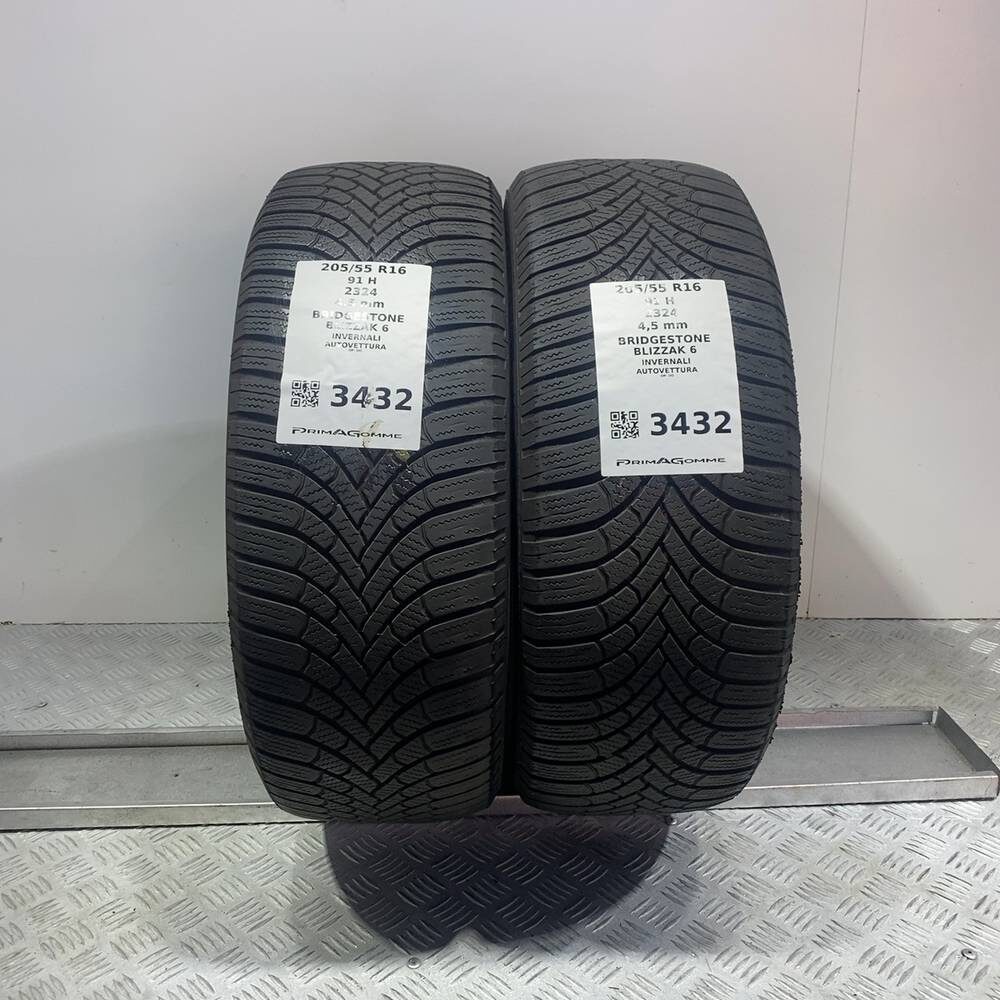 Gomme Usate 205 55 R16 91H Bridgestone Blizzak 6 Invernali