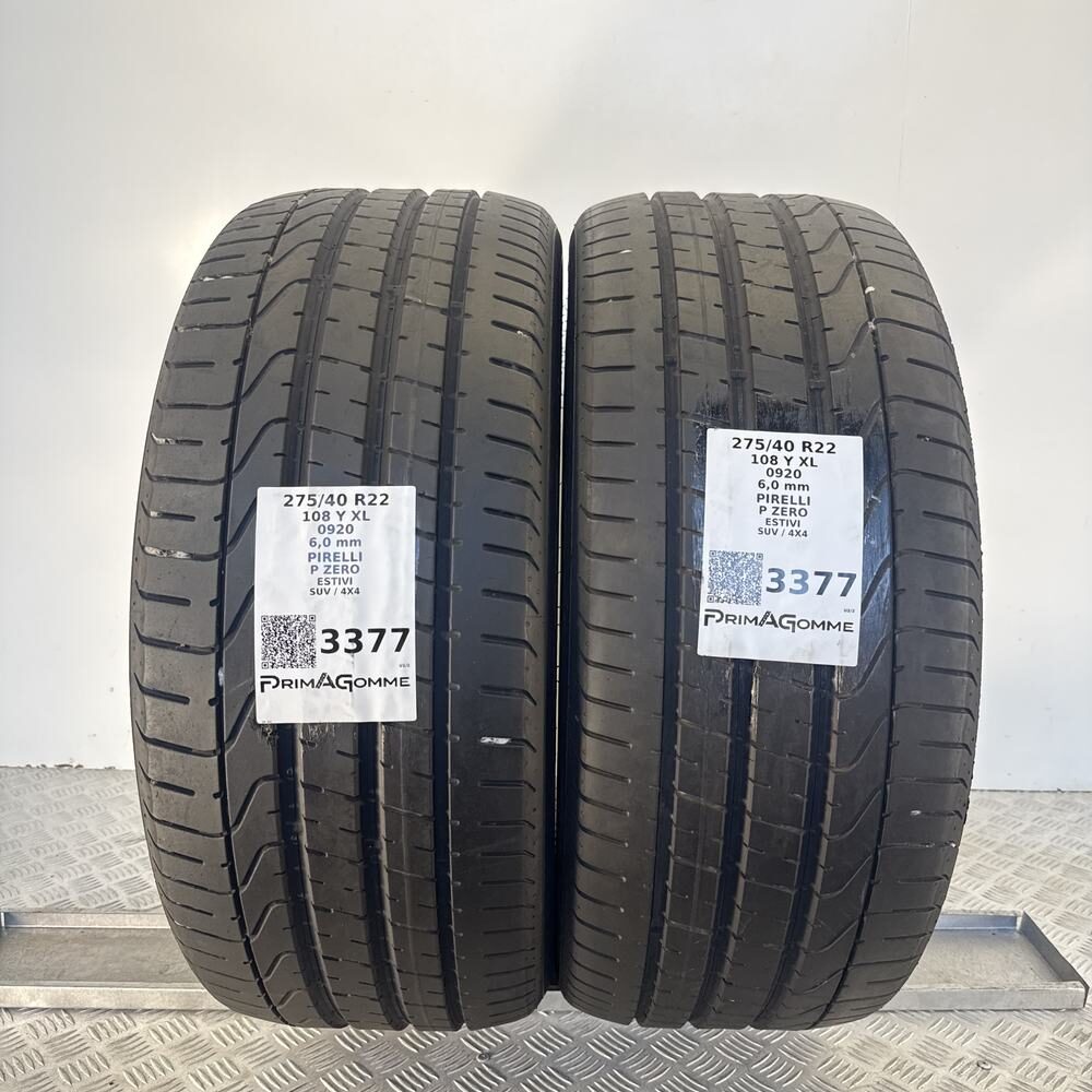 Gomme Usate 275 40 R22 XL 108Y PIRELLI P ZERO 86% Estive