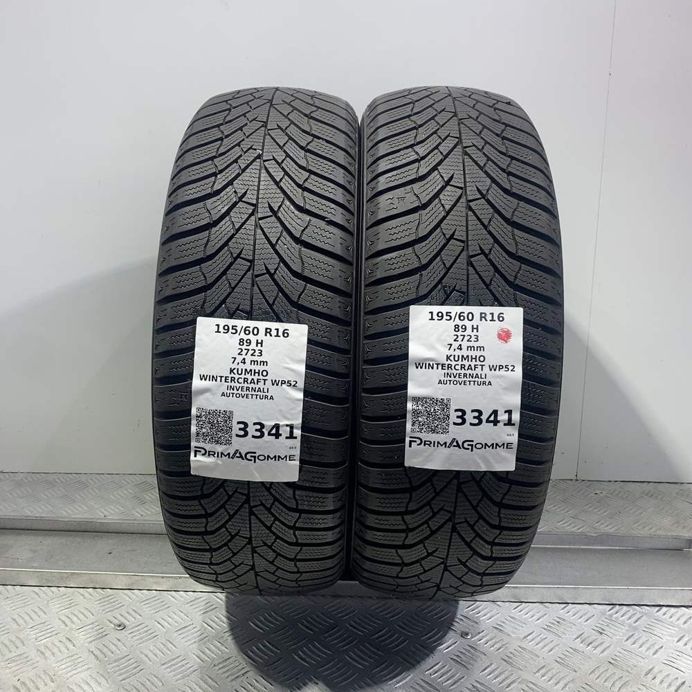 Gomme Usate 195 60 R16 89H Kumho Wintercraft WP52 98% Invernali
