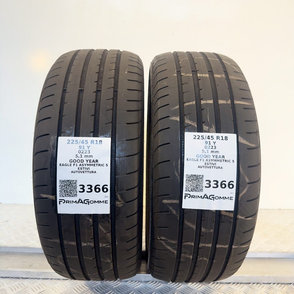 Gomme Usate 225 45 R18 91Y GOOD YEAR EAGLE F1 ASYMMETRIC 5 73% Estive