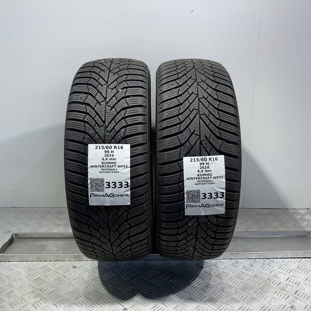 Gomme Usate 215 60 R16 99H Kumho Wintercraft WP52 94% Invernali