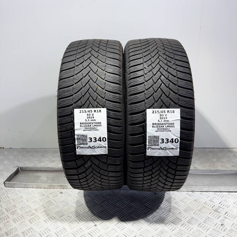 Gomme Usate 215 45 R18 93V XL Bridgestone Blizzak LM005 73% Invernali