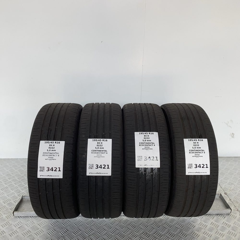 Gomme Usate 195 45 R16 XL 84H CONTINENTAL ECOCONTACT 6 71% Estive