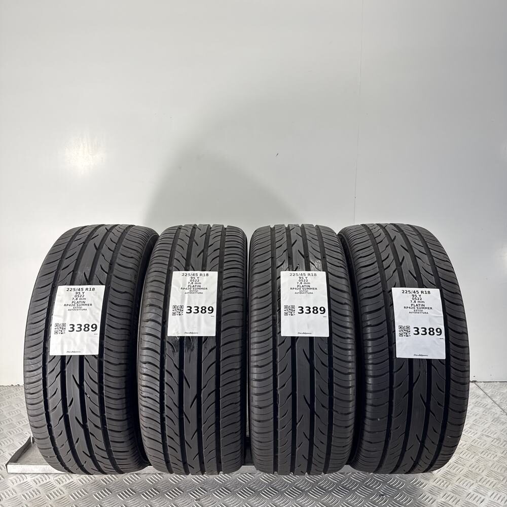 Gomme Usate 225 45 R18 95Y PLATIN RP420 SUMMER 98% Estive