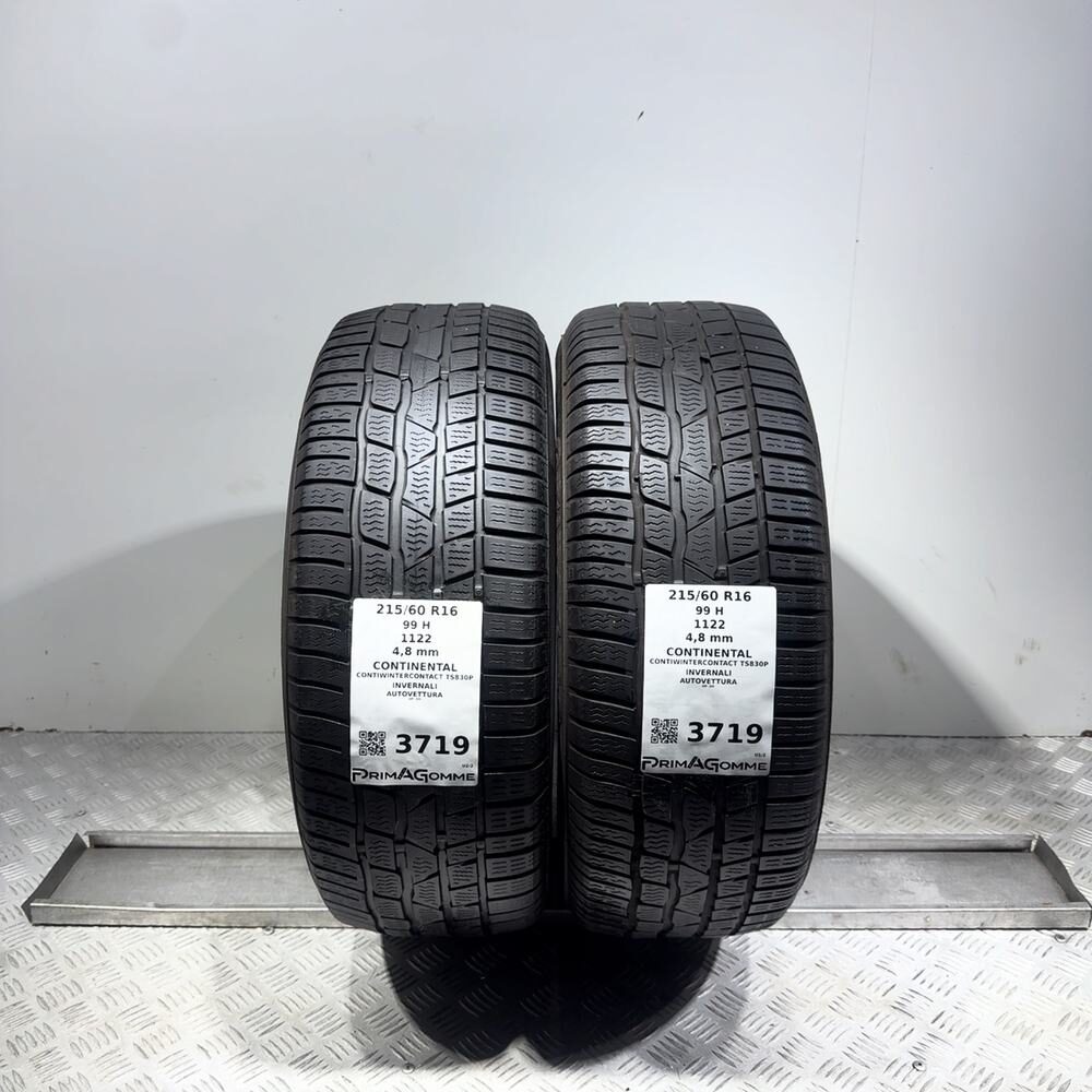 Gomme Usate 215 60 R16 99H Continental Contiwintercontact TS830P Invernali