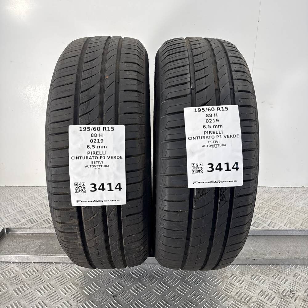 Gomme Usate 195 60 R15 88H PIRELLI CINTURATO P1 VERDE 93% Estive