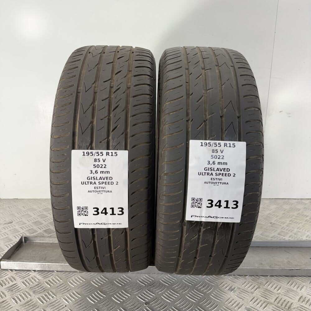 Gomme Usate 195 55 R15 85V GISLAVED ULTRA SPEED 2 Estive
