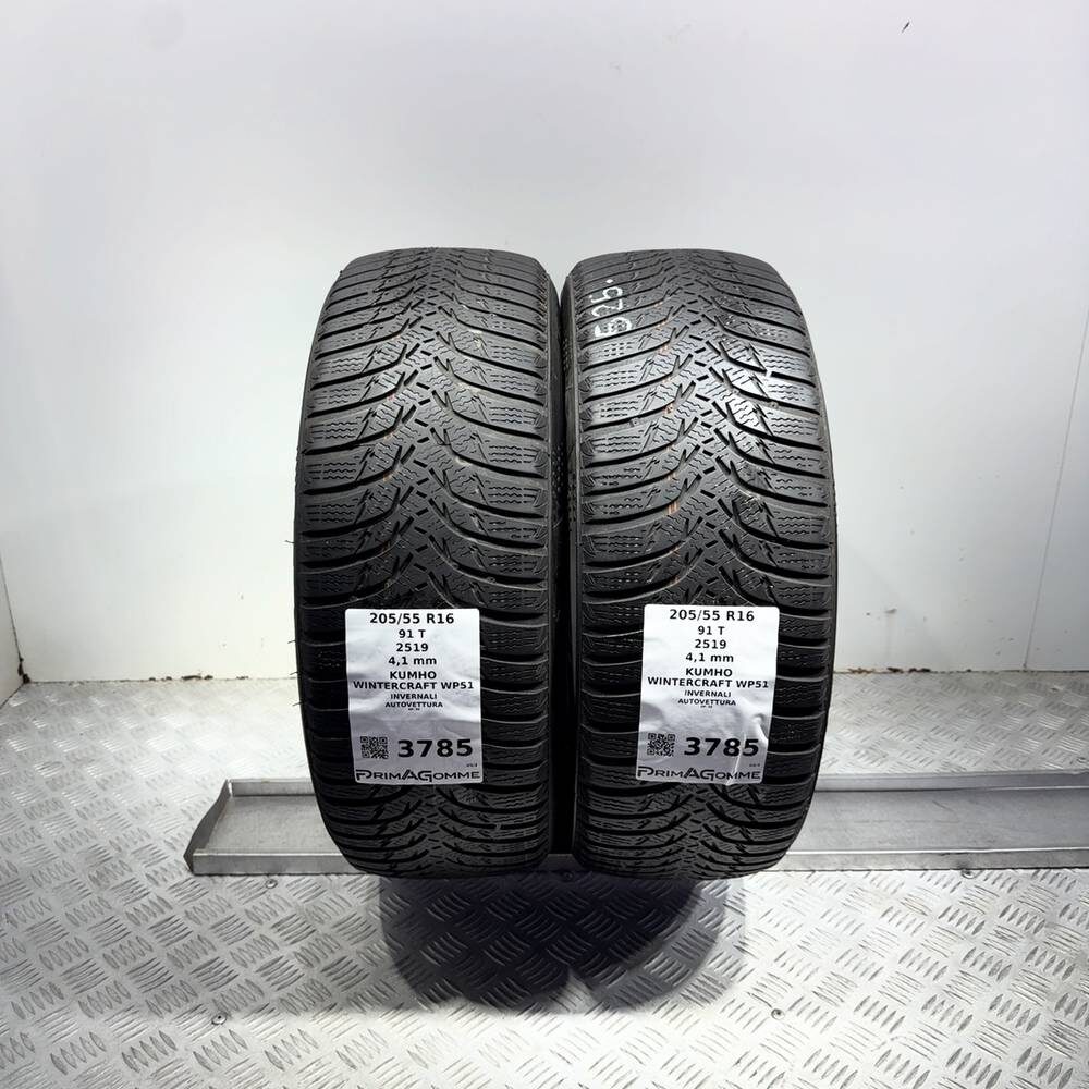 Gomme Usate 205 55 R16 91T Kumho Wintercraft WP51 Invernali