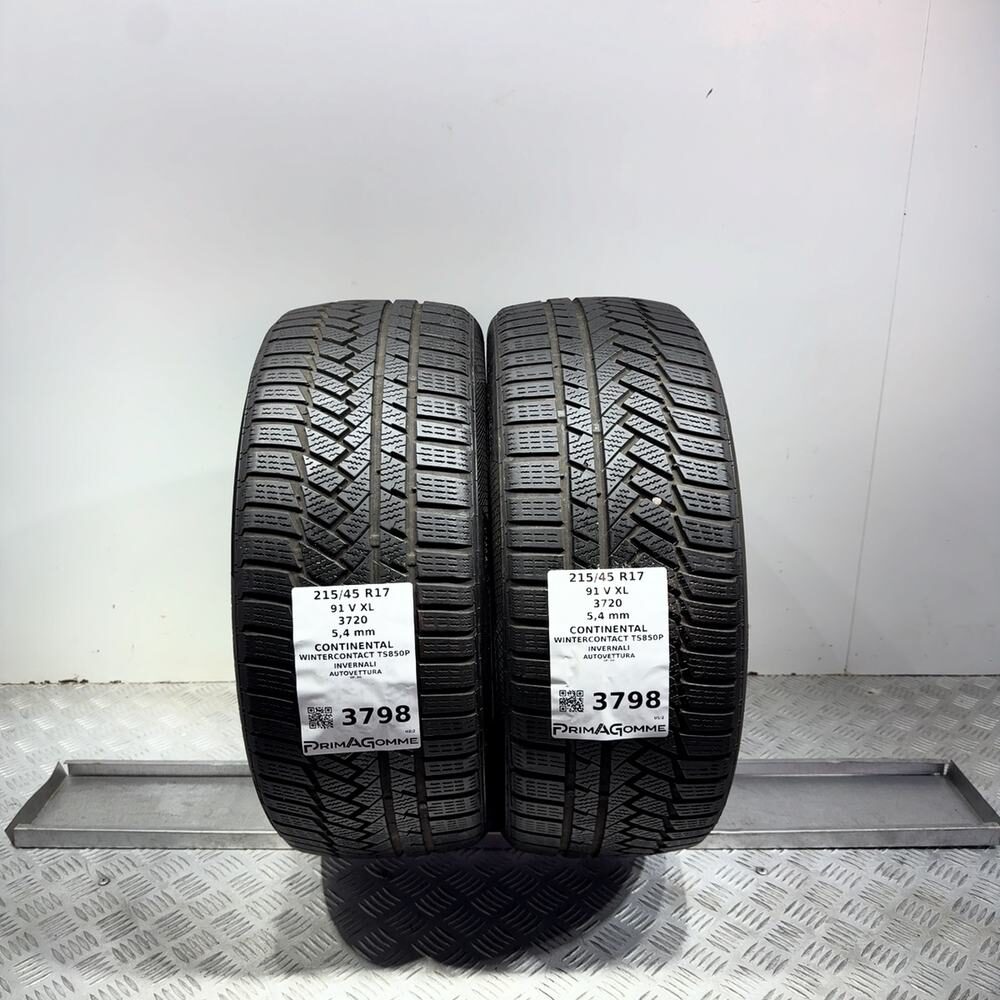 Gomme Usate 215 45 R17 91V XL Continental Wintercontact TS850P 77% Invernali