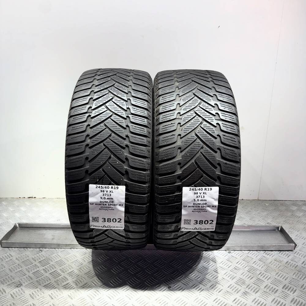 Gomme Usate 245 40 R19 98V XL Dunlop SP Winter Sport M3 71% Invernali