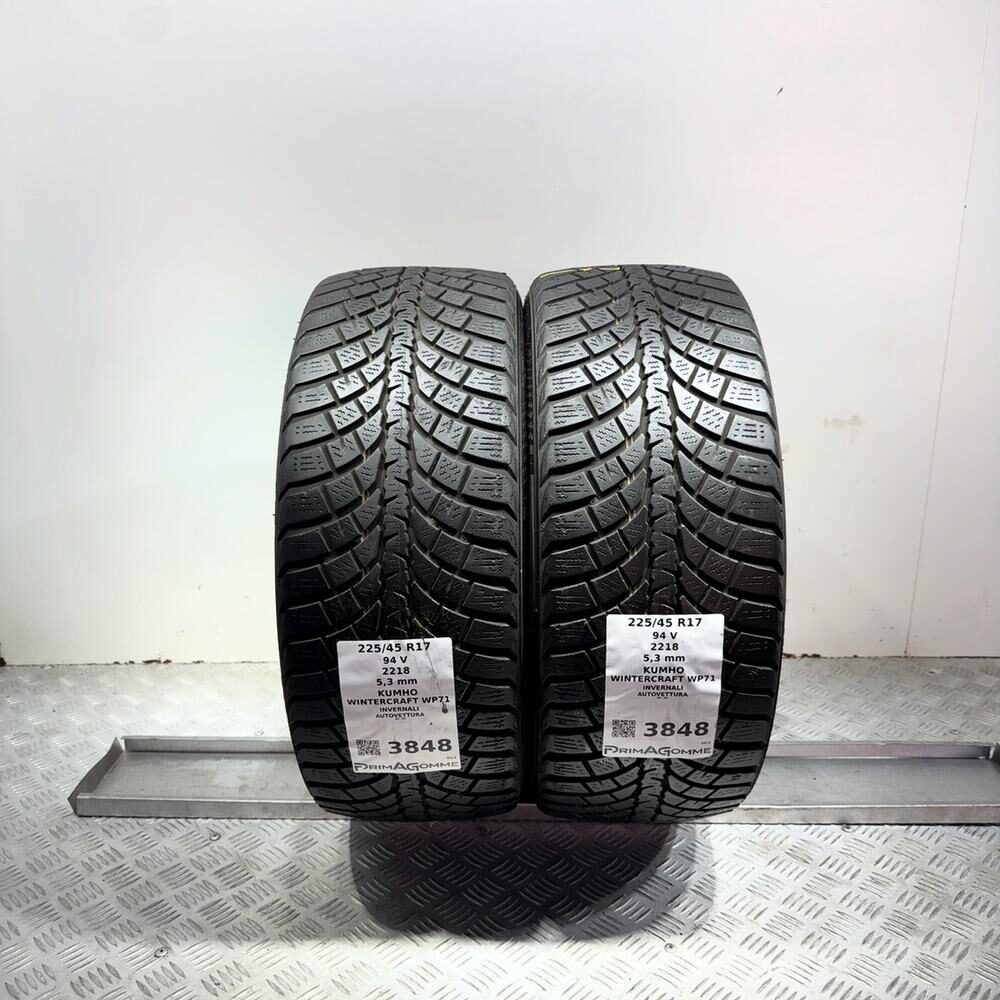 Gomme Usate 225 45 R17 94V Kumho Wintercraft WP71 76% Invernali