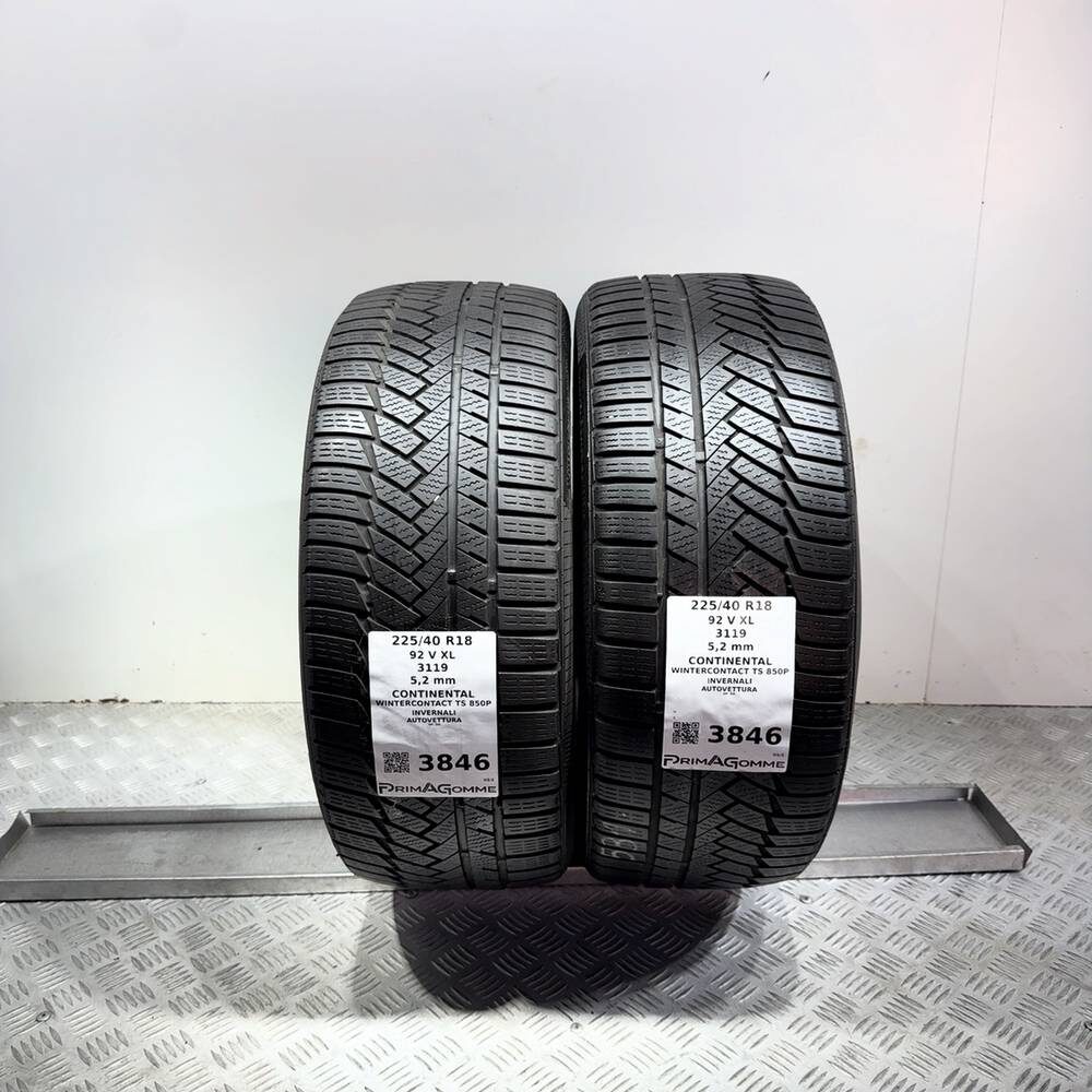 Gomme Usate 225 40 R18 92V XL Continental Wintercontact TS 850P 74% Invernali