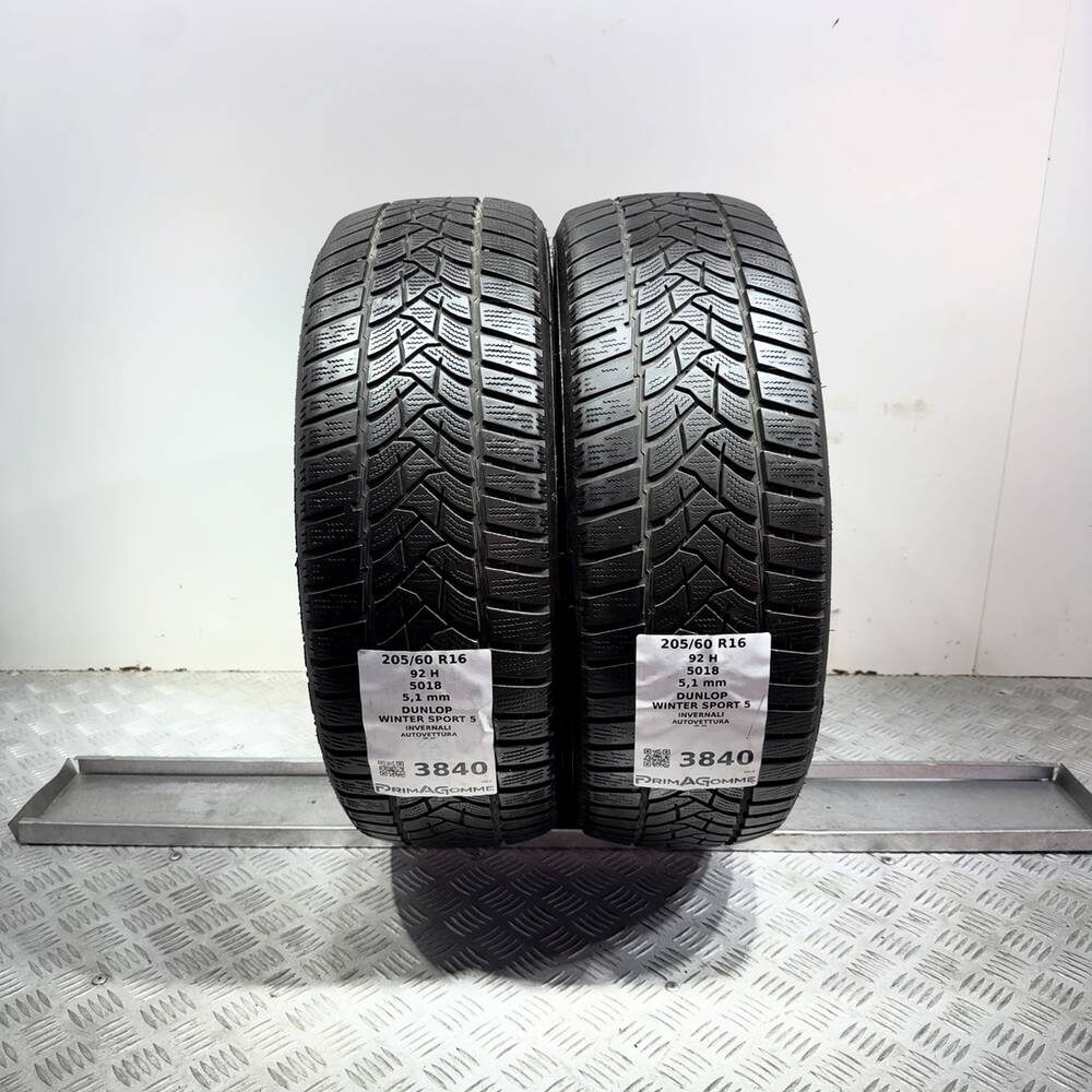 Gomme Usate 205 60 R16 92H Dunlop Winter Sport 5 73% Invernali