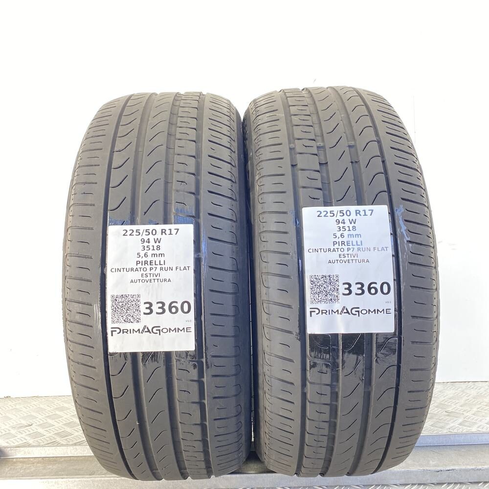 Gomme Usate 225 50 R17 94W Pirelli Cinturato P7 Run Flat RunFlat 80% Estive