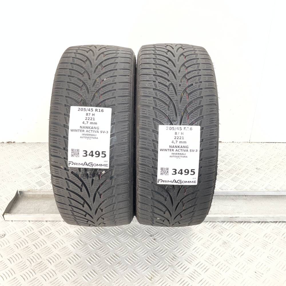 Gomme Usate 205 45 R16 XL 87H Nankang Winter Activa SV-3 Invernali