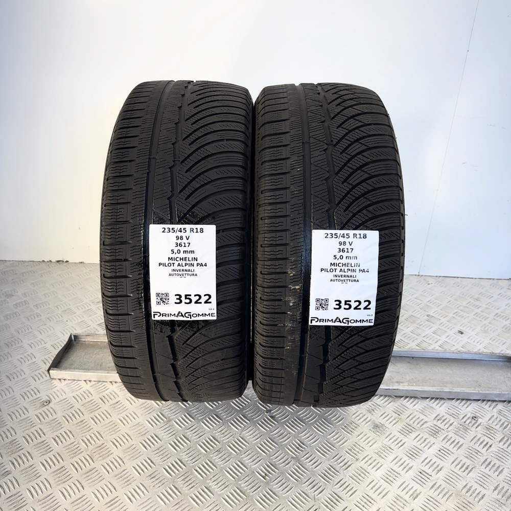Gomme Usate 235 45 R18 XL 98V Michelin Pilot Alpin PA4 71% Invernali