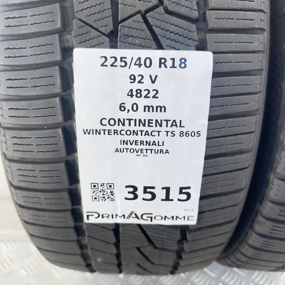 Gomme Usate 225 40 R18 92V XL Continental Wintercontact TS 860S 86% Invernali - immagine 3