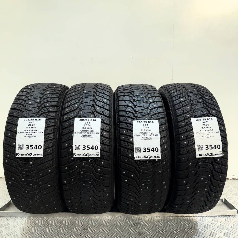 Gomme Usate 205 55 R16 94T XL Goodride Icemaster Spike Z-506 98% Invernali Chiodato