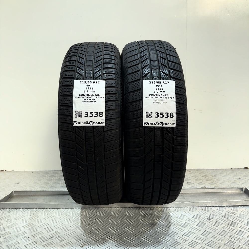 Gomme Usate 215 65 R17 99T Continental Wintercontact TS 870 P 89% Invernali