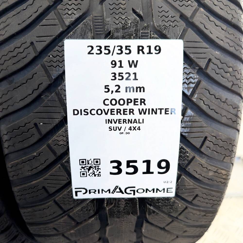 Gomme Usate 235 35 R19 91W XL Cooper Discoverer Winter 74% Invernali - immagine 2