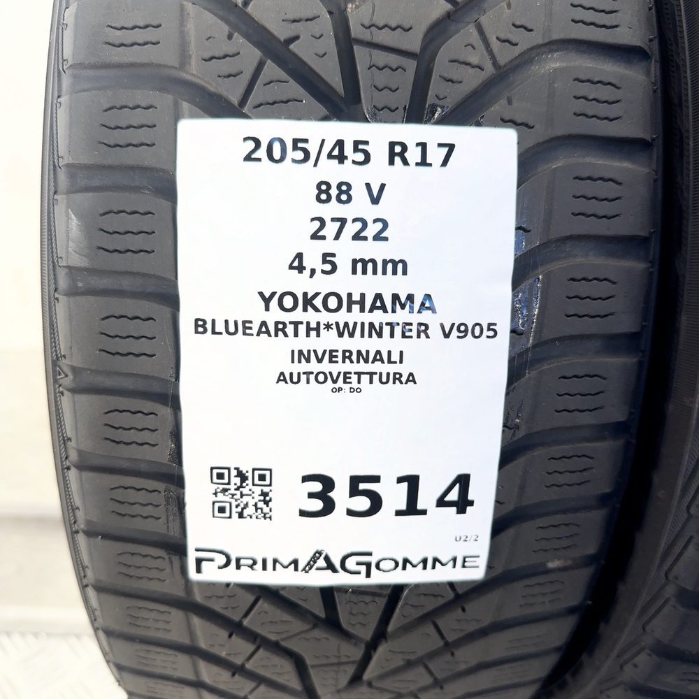 Gomme Usate 205 45 R17 88V XL Yokohama Bluearth*Winter V905 Invernali - immagine 3