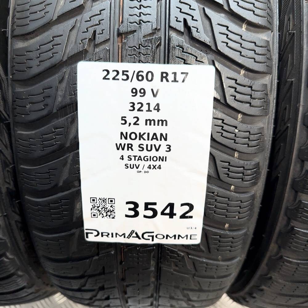 Gomme Usate 225 60 R17 99V Nokian WR SUV 3 74% 4 Stagioni - immagine 2