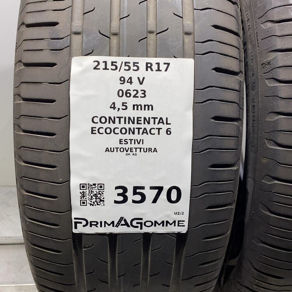 Gomme Usate 215 55 R17 94V Continental Ecocontact 6 Estive - immagine 3