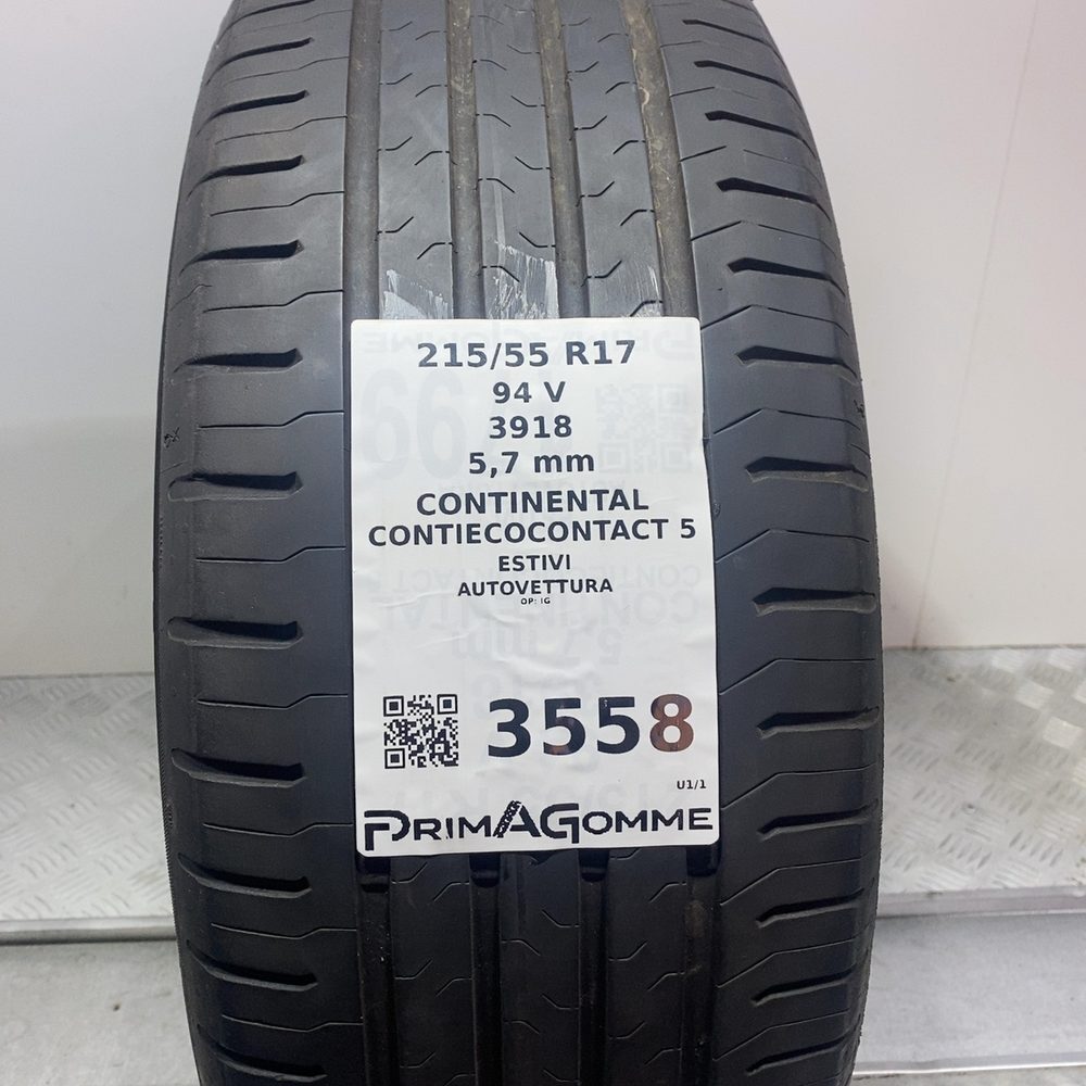 Gomma Usata 215 55 R17 94V Continental Contiecocontact 5 81% Estivo - immagine 3