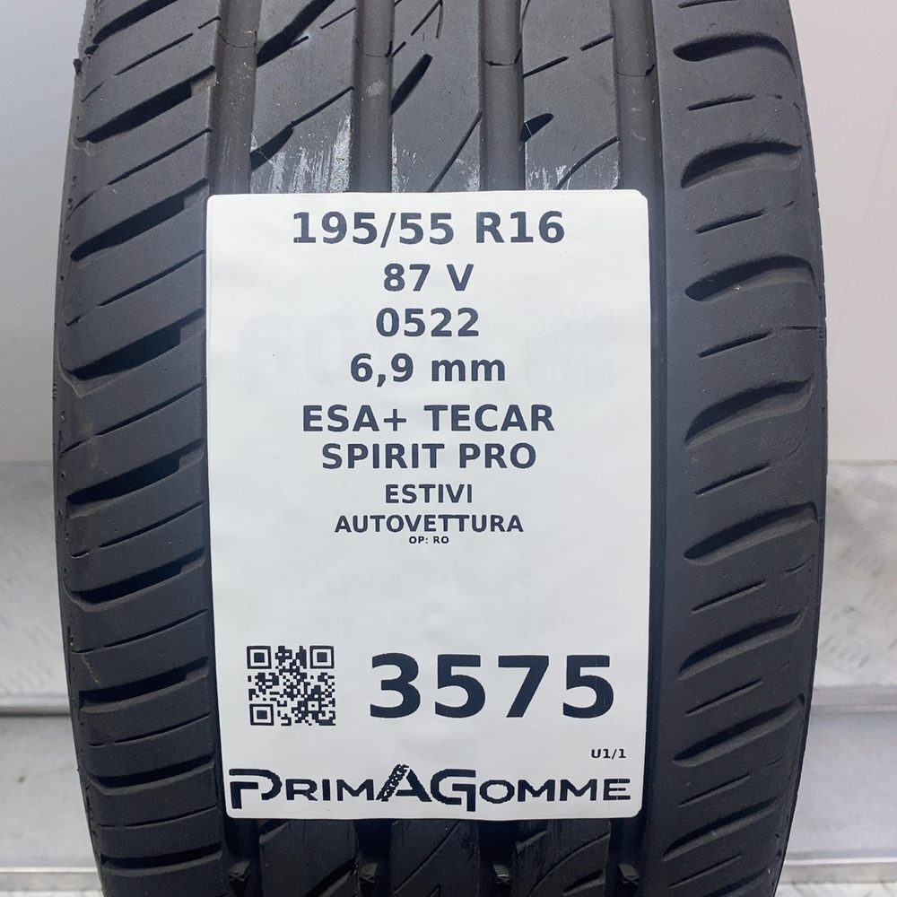 Gomma Usata 195 55 R16 87V Esa+ Tecar Spirit Pro 98% Estivo - immagine 3
