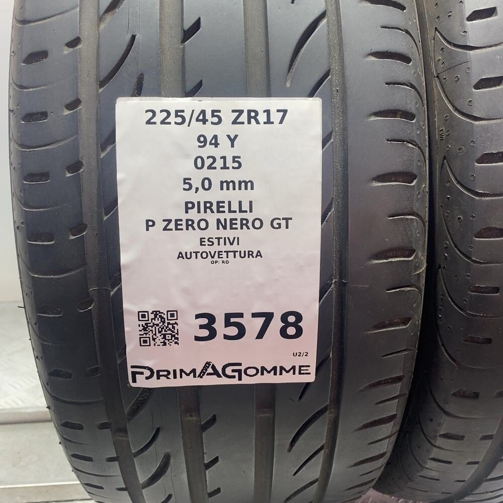 Gomme Usate 225 45 ZR17 94Y XL Pirelli P Zero Nero GT 71% Estive - immagine 3