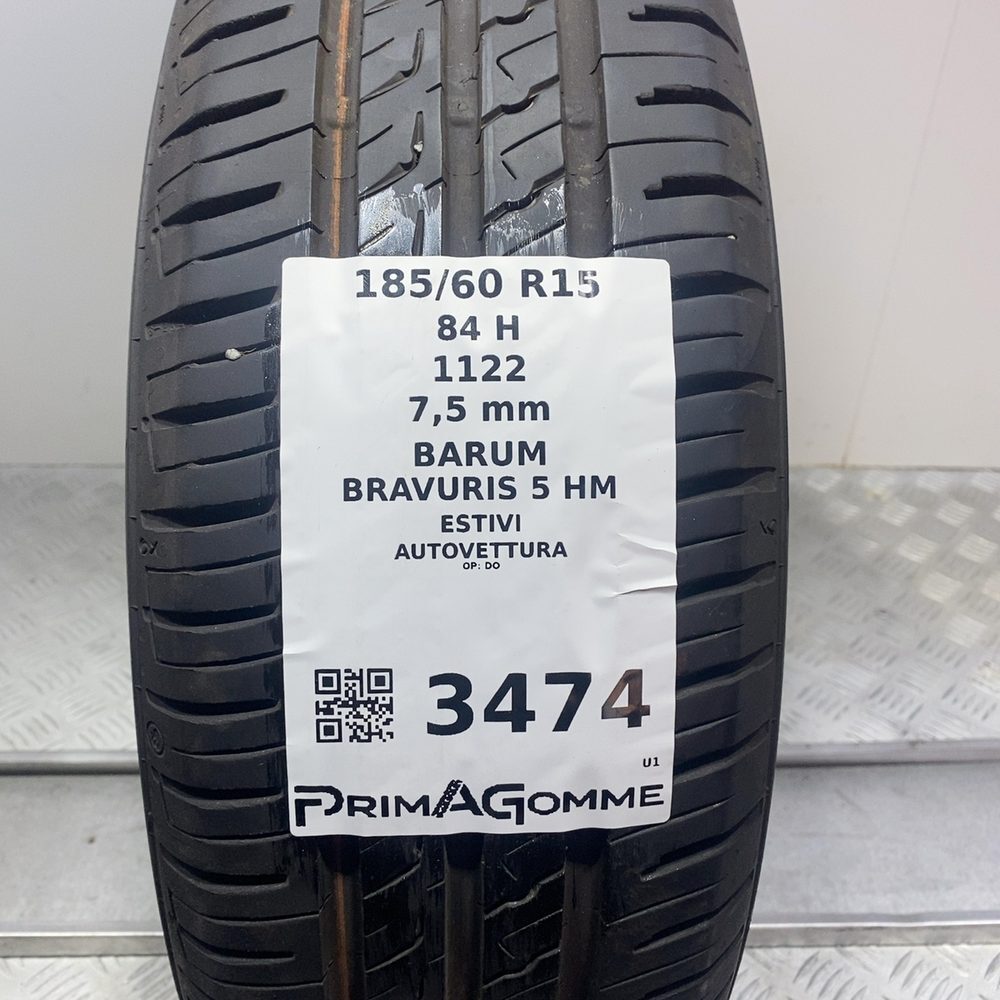 Gomma Usata 185 60 R15 84H Barum Bravuris 5 HM 98% Estivo - immagine 3