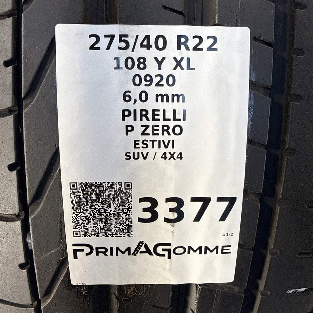Gomme Usate 275 40 R22 XL 108Y PIRELLI P ZERO 86% Estive - immagine 3