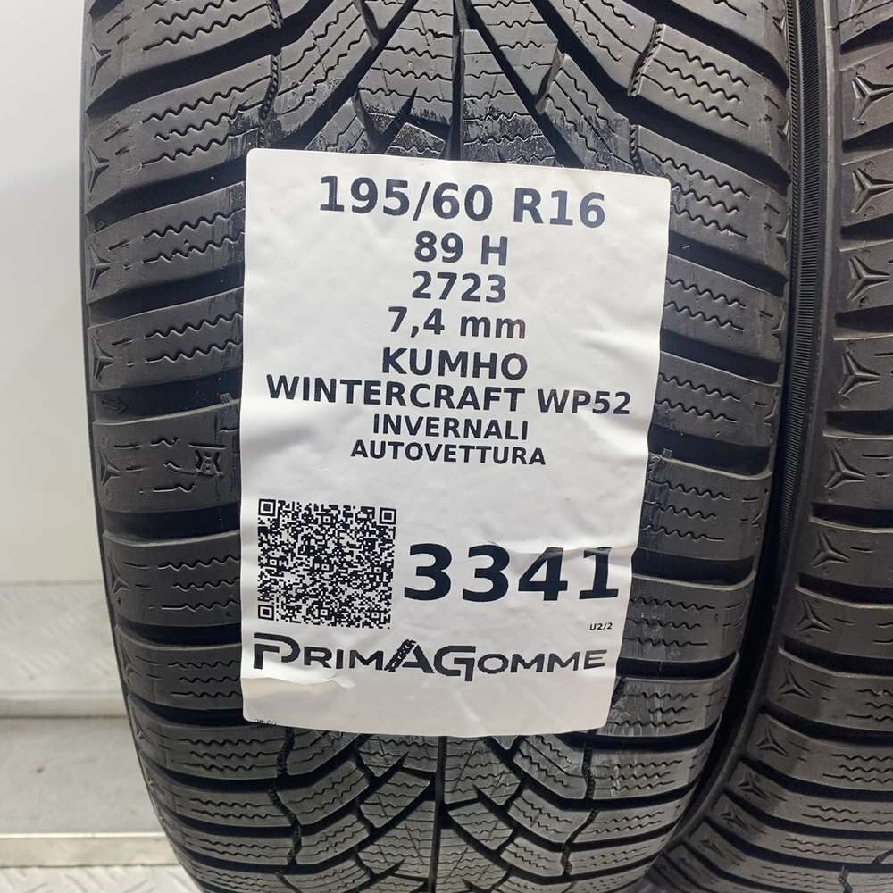Gomme Usate 195 60 R16 89H Kumho Wintercraft WP52 98% Invernali - immagine 3