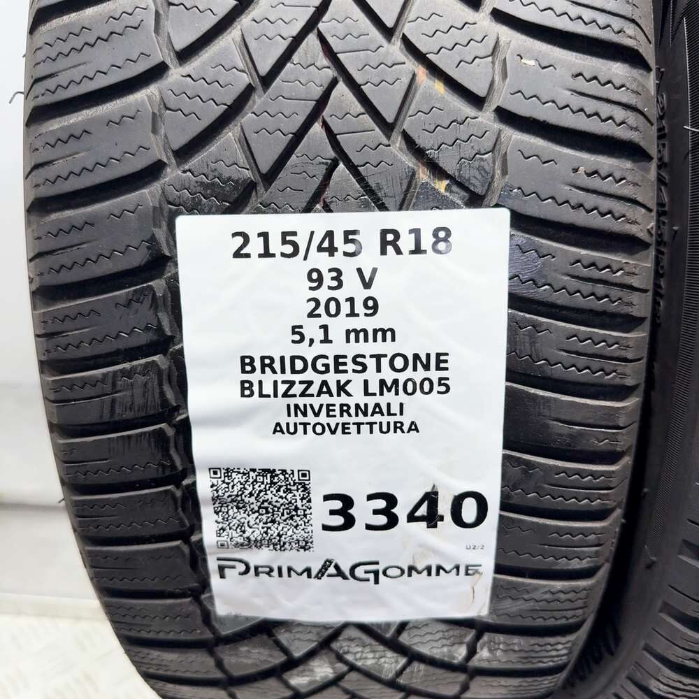 Gomme Usate 215 45 R18 93V XL Bridgestone Blizzak LM005 73% Invernali - immagine 3