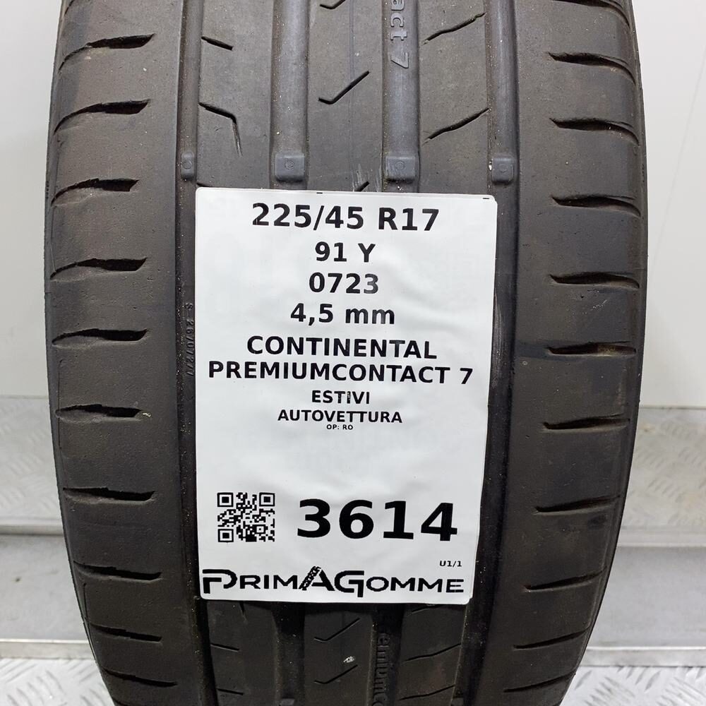 Gomma Usata 225 45 R17 91Y Continental Premiumcontact 7 Estivo - immagine 3