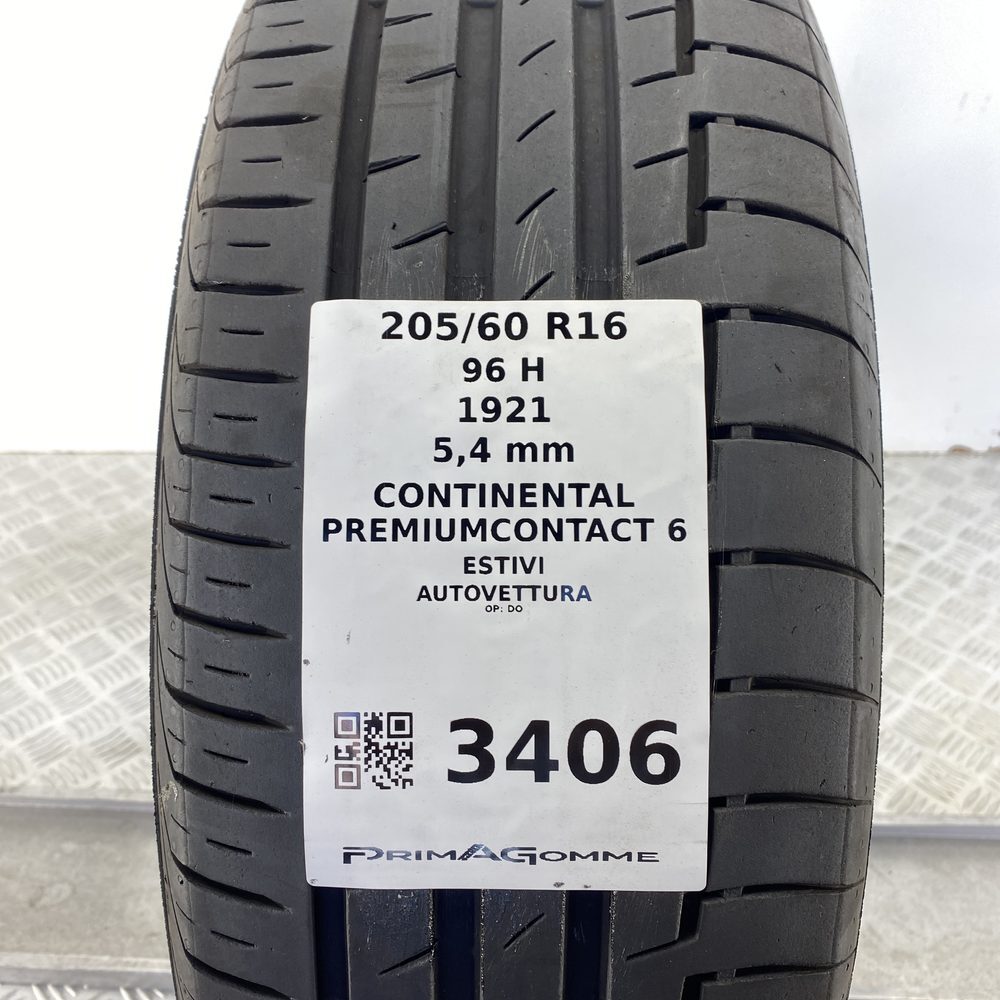 Gomma Usata 205 60 R16 XL 96H CONTINENTAL PREMIUMCONTACT 6 77% Estivo - immagine 3
