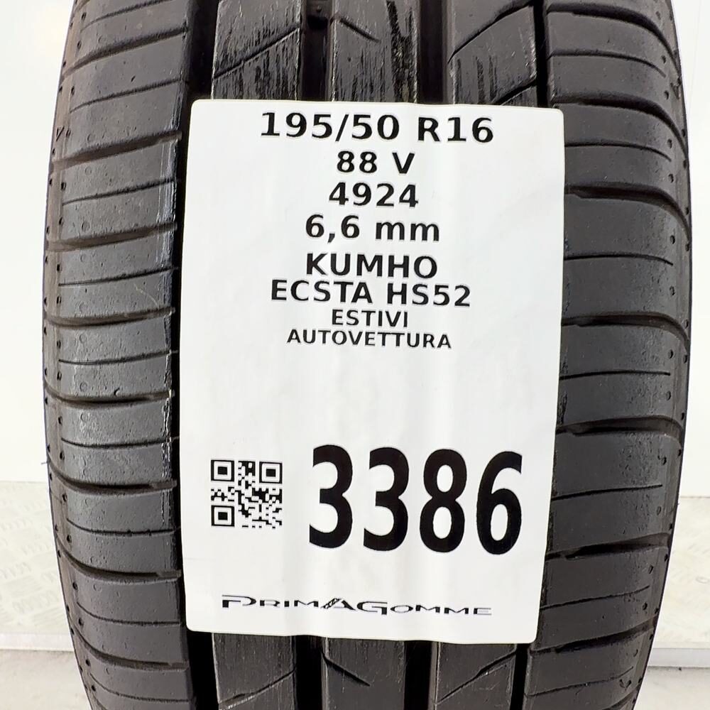 Gomma Usata 195 50 R16 88V KUMHO ECSTA HS52 94% Estivo - immagine 3